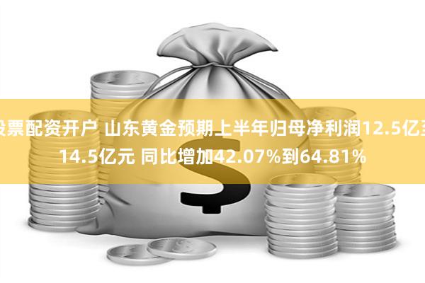 股票配资开户 山东黄金预期上半年归母净利润12.5亿至14.5亿元 同比增加42.07%到64.81%